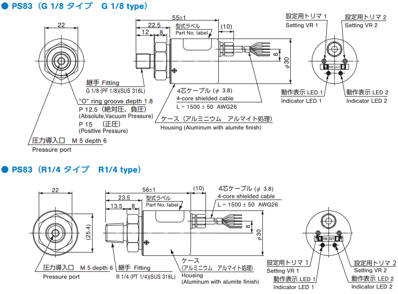 Pressure switch PS83｜NIDEC COPAL ELECTRONICS CORP.
